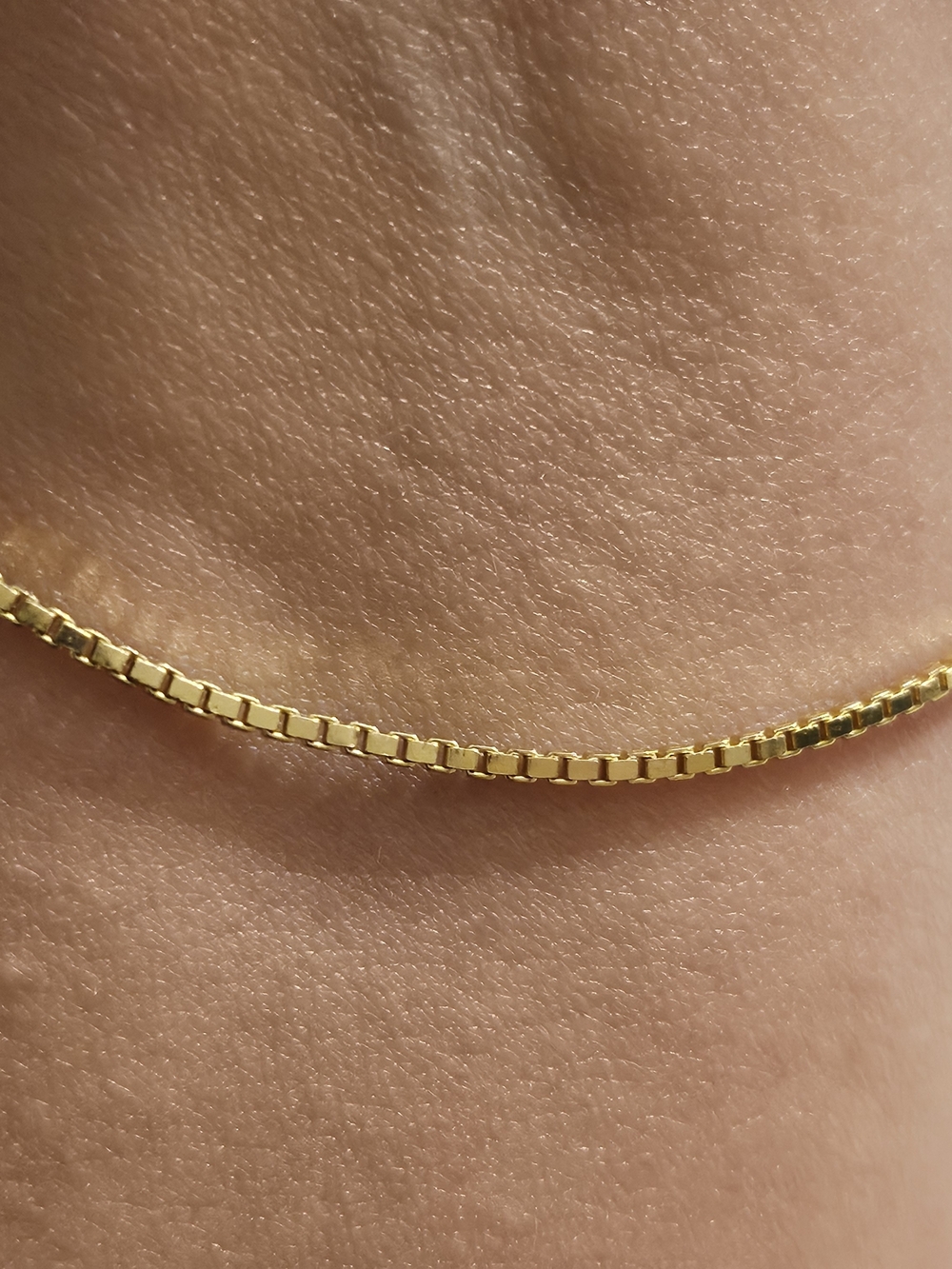 15.5"Italy 925 Karizia SpA KA1772 Box Chain Necklace Gold Plated Sterling Silver